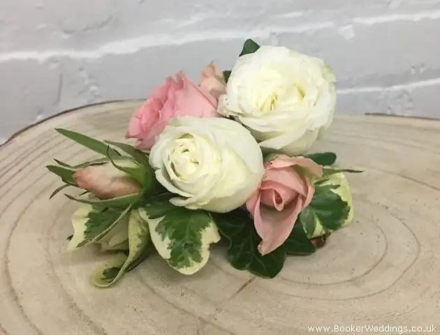 Pin Corsage for Mother of the Bride of Blush and White Roses