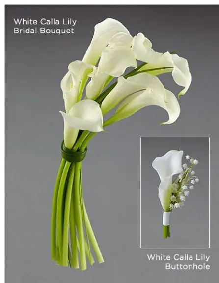 Romantic White Calla Bridal Bouquet Buttonhole Vera Wang