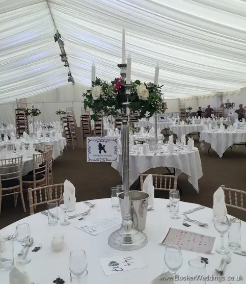 Tall Candelabra Centrepieces at the Vets Ball at Thornton Manor