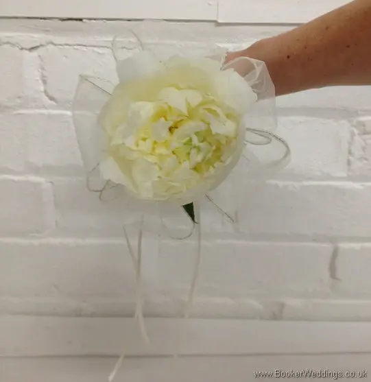 Cream Peony Wand Bouquet for Flowergirl