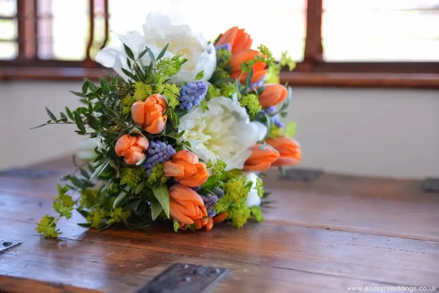 Spring Wedding Flower theme with Peonies and Tulips photo by Wirral photography and arts