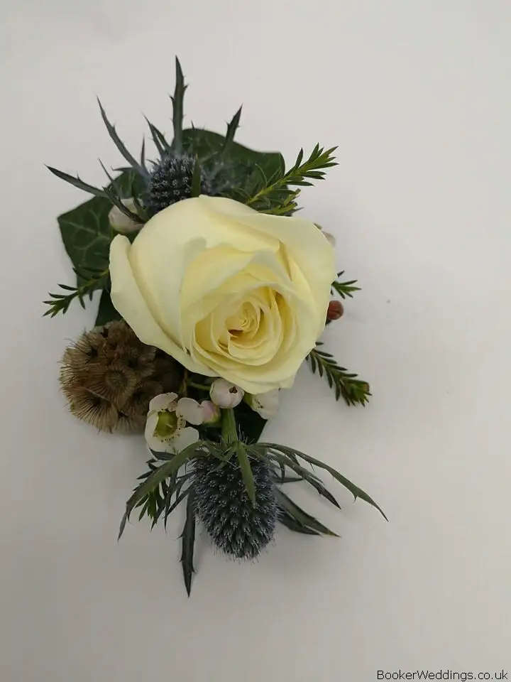 White Avalanche Rose Buttonhole