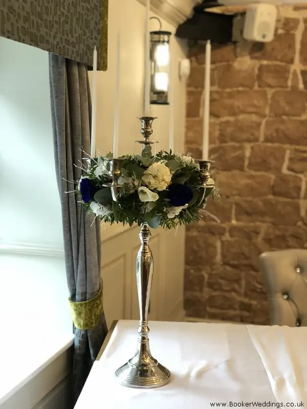 Blue Rose Candelabras at Allerton Manor