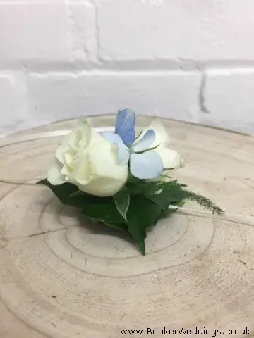 Child White Spray Rose Hydrangega Wrist Corsage
