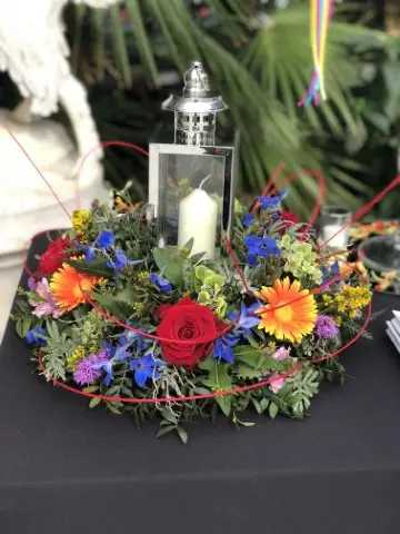 Bright Wedding Flowers at the Palm House