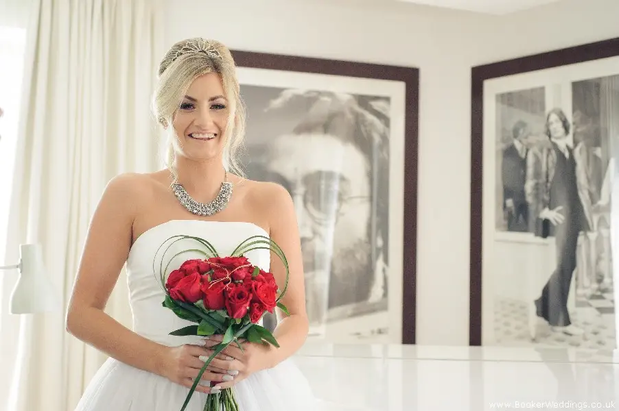 Wedding photo shoot at Hard Days Night Liverpool, featuring flowers from Booker Weddings, Liverpool Florists17
