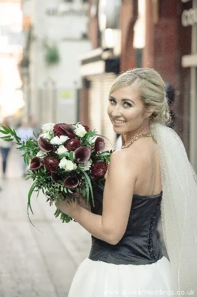 Wedding photo shoot at Hard Days Night Liverpool, featuring flowers from Booker Weddings, Liverpool Florists31