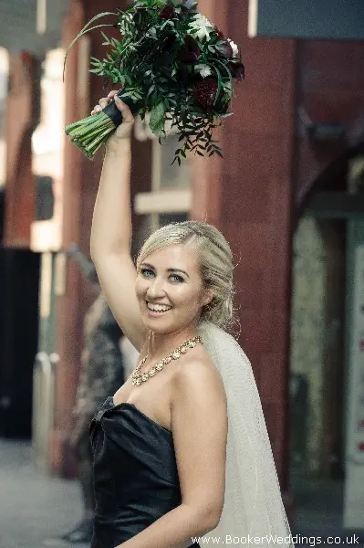 Wedding photo shoot at Hard Days Night Liverpool, featuring flowers from Booker Weddings, Liverpool Florists32