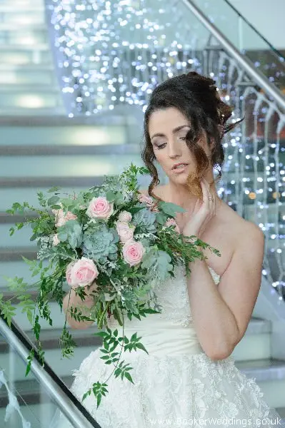 Wedding photo shoot at Hilton Hotel Liverpool, featuring flowers from Booker Weddings, Liverpool Florists43